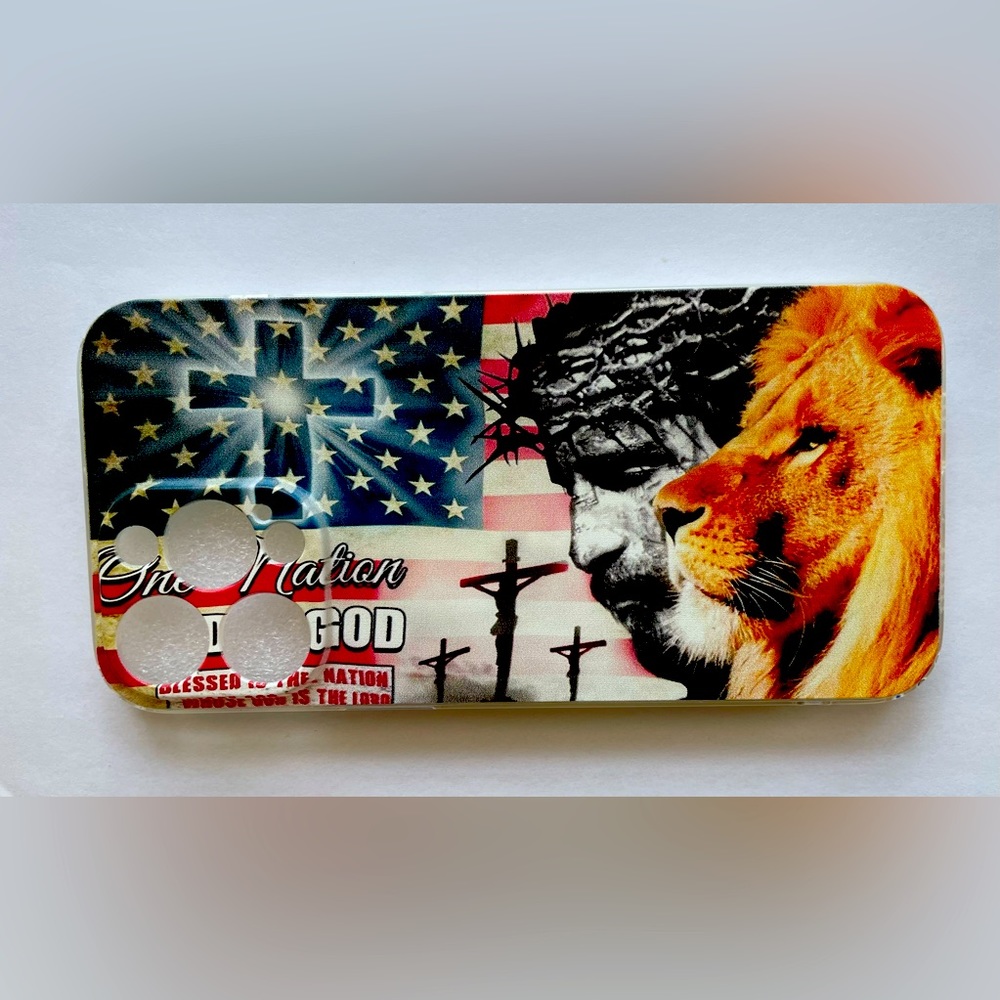 iPhone Case - iPhone 14 Pro Max Rubber Case, One Nation Under God, American Flag